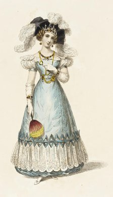 Fashion Plate (Evening Dress), 1827. Creator: Rudolph Ackermann.