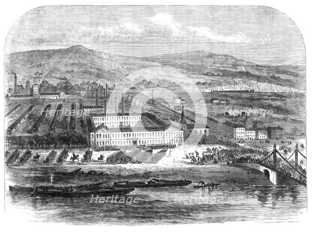 Conflict between workmen and soldiers at the Seraing Ironworks, Belgium, 1869. Creator: Unknown.