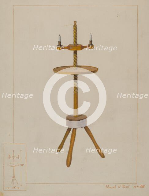 Maple Candlestand, c. 1938. Creator: Vincent P. Rosel.