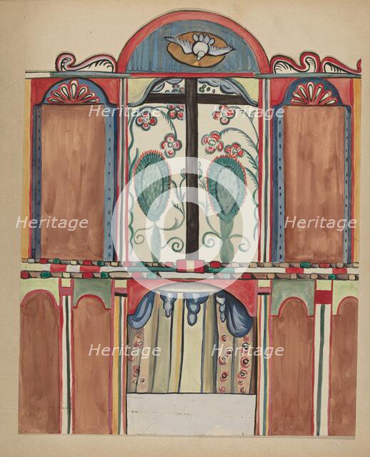 Main Reredos in Santa Cruz Church, Santa Fe County, 1935/1942. Creator: E. Boyd.