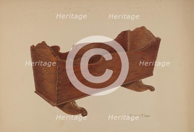 Wooden Cradle, c. 1938. Creator: Edmond Lorts.
