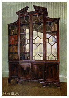 Carved Chippendale library bookcase, 1911-1912.Artist: Edwin Foley