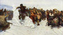 'Taking the Little Snow-town', 1891, (1965). Creator: Vasily Surikov.