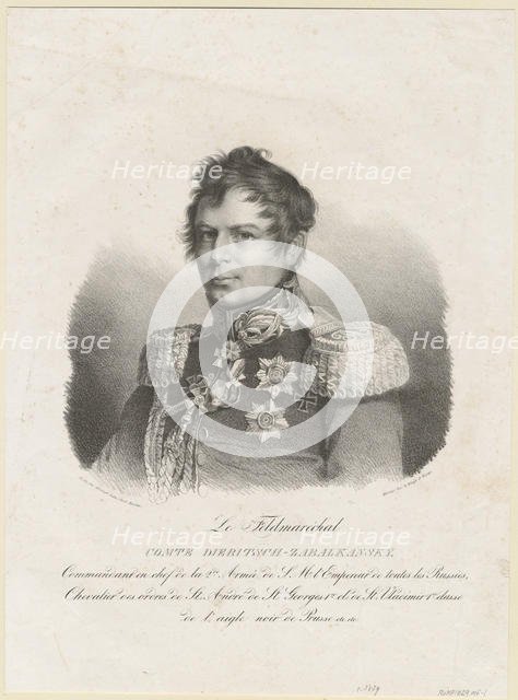 Graf Ivan Ivanovich Diebitsch-Zabalkansky, 1829. Artist: Anonymous  