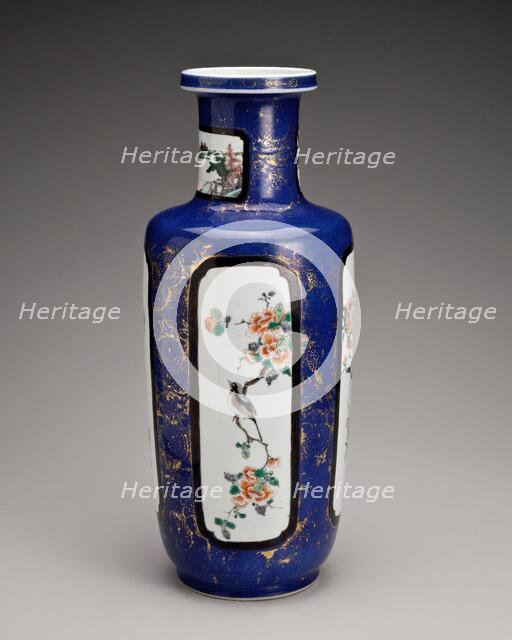 Vase with flower and bird panels, 1662-1722. Creator: Unknown.