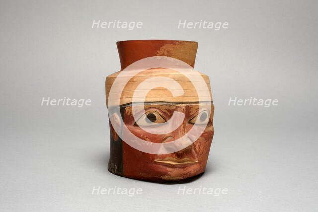 Neck of a Large Ceremonial Jar in the Form of a Head, A.D. 700/800. Creator: Unknown.