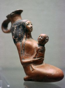 Egyptian mother and child vase. Artist: Unknown