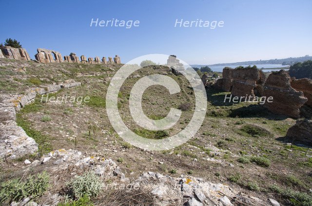 The theatre at Nikopolis, Greece. Artist: Samuel Magal