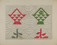 Quilt - Basket Design, c. 1937. Creator: Edward White.