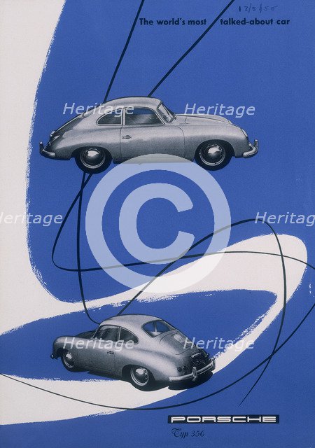 Poster advertising the Porsche 356, 1955. Artist: Unknown