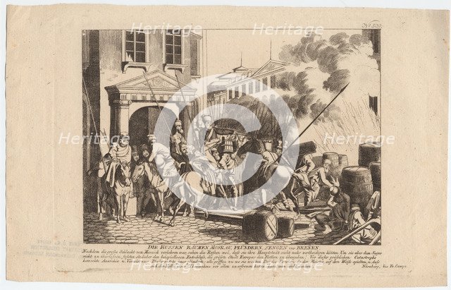 Evacuation of Moscow by the Russians. Artist: Campe, August Friedrich Andreas (1777-1846)