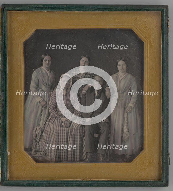 Untitled (Portrait of Four Women and One Man), 1847. Creator: Unknown.