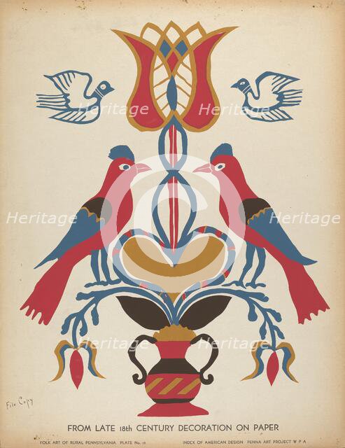 Plate 15: From the Portfolio "Folk Art of Rural Pennsylvania", c. 1939. Creator: Unknown.