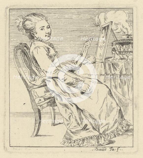 A Seated Young Woman Holding a Letter, c. 1775. Creator: Giovanni David.
