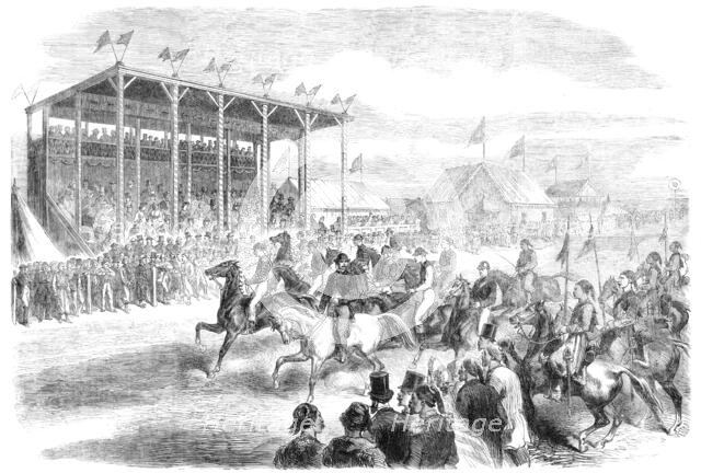 The races at Cairo: canter in front of the grand stand before the start, 1864. Creator: Unknown.