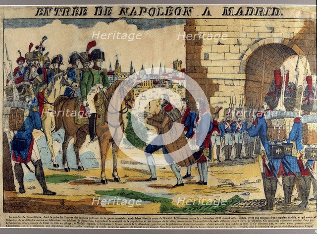 Entry of Napoleon in Madrid ', engraving by Jean Charles Pellerin.