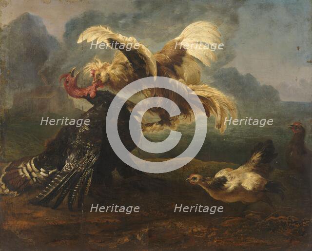The Flemish Cock and the Turkish Cock, c.1650. Creator: Anon.