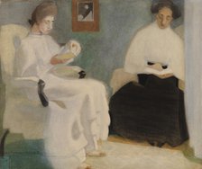 Girls Reading, 1907. Creator: Helene Schjerfbeck.