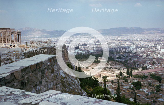 View of the Athenian Agora from the Acropolis. Artist: Unknown