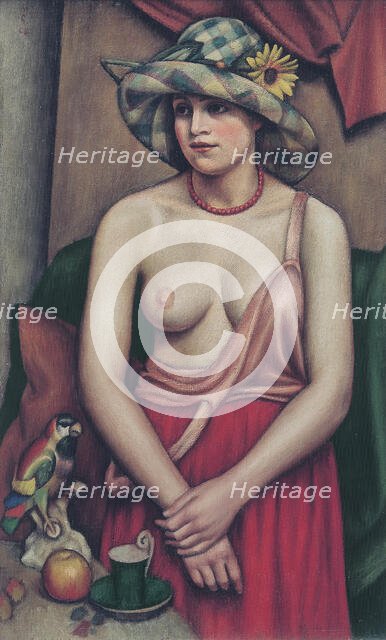 The straw hat, 1924. Creator: Mark Gertler.