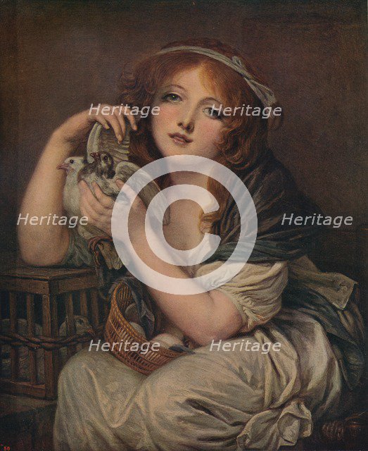 'Woman With Doves', 1799-1800, (c1915). Artist: Jean-Baptiste Greuze.