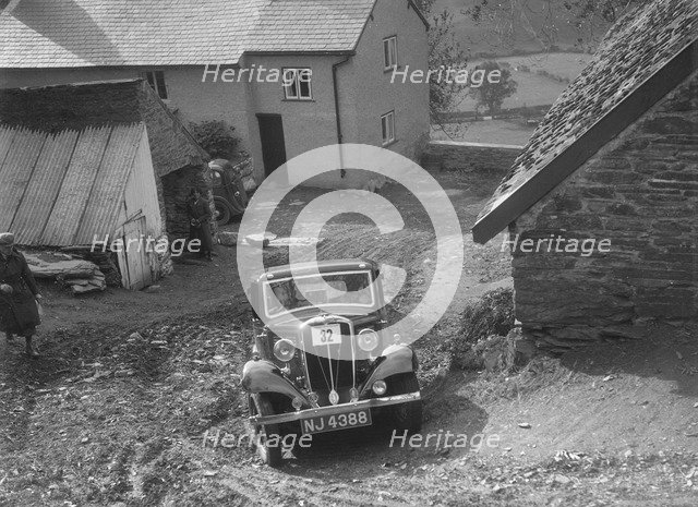 Standard Nine taking part in a Standard Car Owners Club trial. Artist: Bill Brunell.