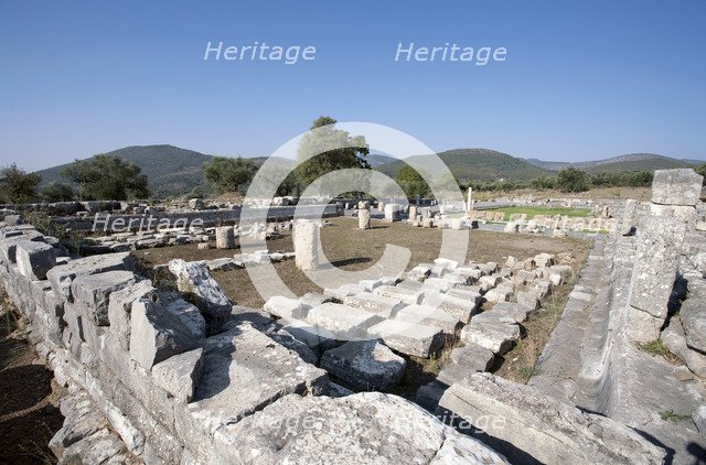 The asclepeion and the bouleuterion at Messene, Greece. Artist: Samuel Magal