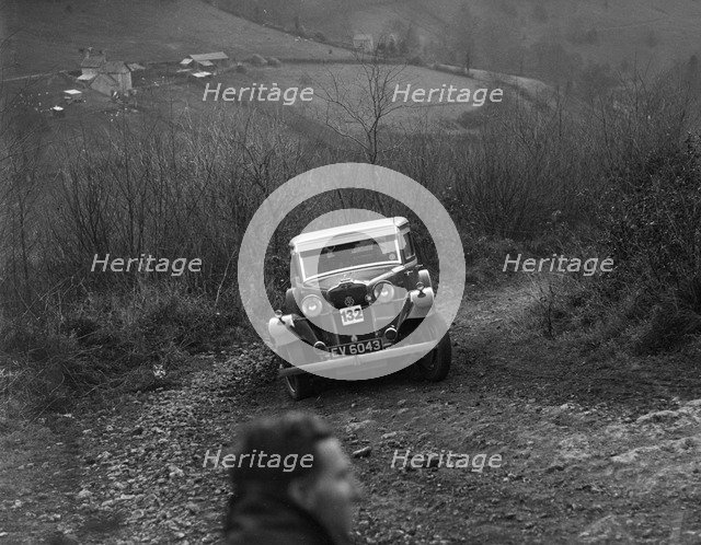 Talbot 14 hp saloon of D Pamphlett, North West London Motor Club London-Gloucester Trial, 1932. Artist: Bill Brunell.