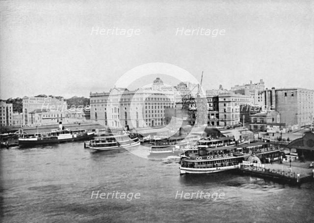 'Harbour Ferry Boats at Circular Quay, c1900. Creator: Unknown.