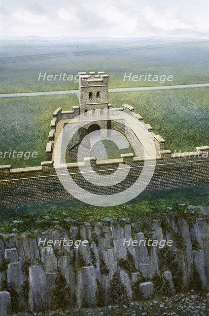 Hadrian's Wall: Sewingshields Wall, c2nd century, (c1990-2010) Artist: Frank Gardiner.