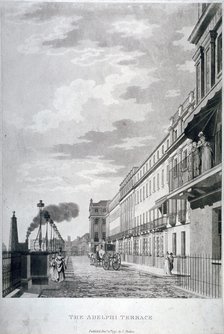 View of the Adelphi Terrace, Westminster, London, 1768. Artist: Anon