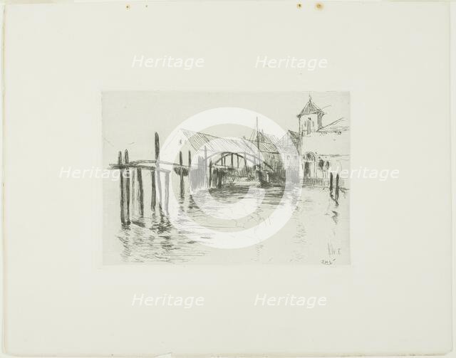 Dock at Newport, 1893. Creator: John Henry Twachtman.