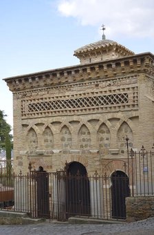 Main facade, facing west, Cristo de la Luz Shrine, Toledo, Castille-La Mancha, Spain, 2022.  Creator: LTL.