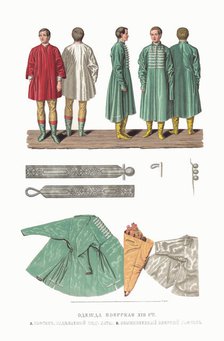 Boyar Clothing of the XVII century. Kaftan. From the Antiquities of the Russian State, 1849-1853. Creator: Solntsev, Fyodor Grigoryevich (1801-1892).