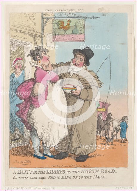 A Bait for Kiddies on the North Road. Or That's Your Sort Prime Bang up ..., [May 5, 1810], reprint. Creator: Thomas Rowlandson.