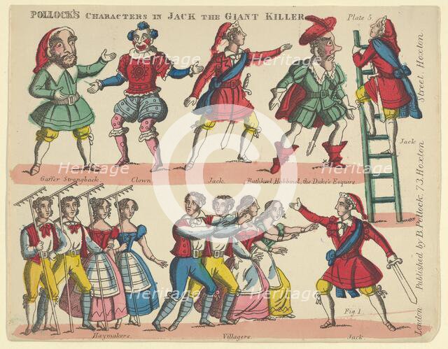 Characters, from Jack the Giant Killer, Plate 5 for a Toy Theater, 1870-90. Creator: Benjamin Pollock.