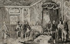 Abdication of King Charles IV in favour of his son Ferdinand VII, March 19, 1808, (1851).   Creator: Unknown.