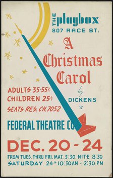A Christmas Carol, Cincinnati, 1938. Creator: Unknown.