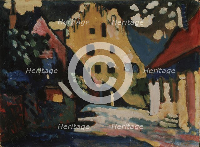 Murnau. Castle yard, 1908. Artist: Kandinsky, Wassily Vasilyevich (1866-1944)