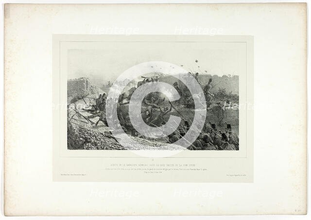 Sortie of the Roman garrison..., from Souvenirs d’Italie: Expédition de Rome, 1854. Creator: Auguste Raffet.