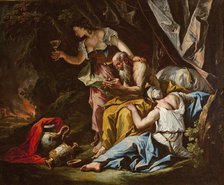 Lot and His Daughters, between 1735-1740. Creator: Gaspare Diziani.