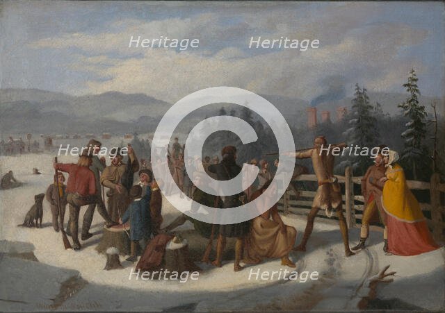 Scenes from the Pioneers by Cooper, Deerslayer at the Shooting Match, ca. 1850. Creator: William Walcutt.