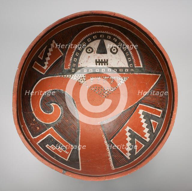 Bowl Depicting a Mask atop a Bighorn-Sheep Head, 1300/1400. Creator: Unknown.