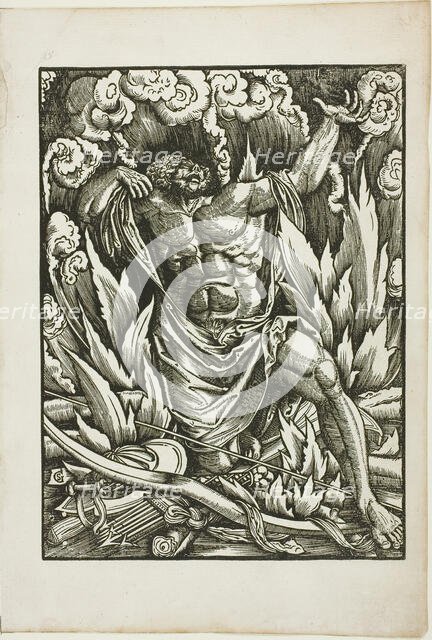 The Labors of Hercules: Hercules on the Pyre, c. 1528. Creator: Gabriel Salmon.