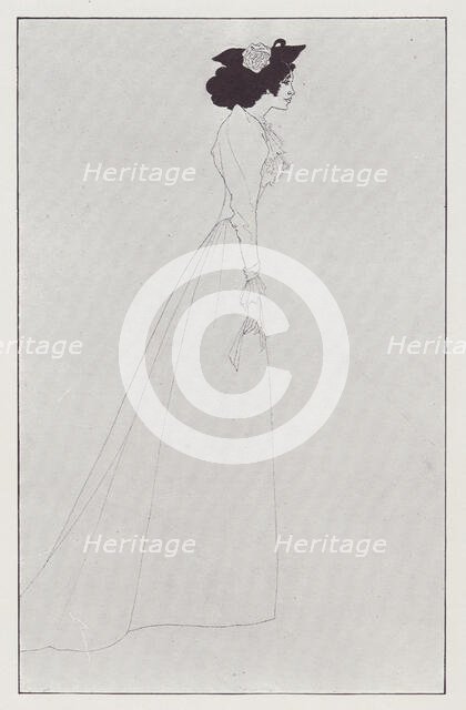 Mrs Patrick Campbell, 1894. Creator: Aubrey Beardsley.