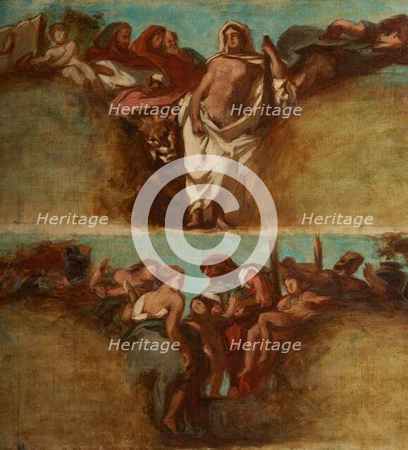 Esquisse pour le salon du Roi du Palais Bourbon - La Justice. L'Industrie, begins 1849 ends 1854. Creator: Pierre Andrieu.