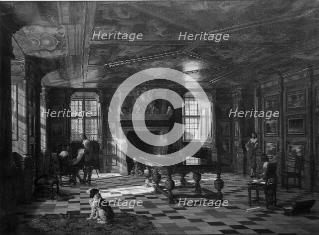 Christian IV's Audience Chamber at Rosenborg Palace, Copenhagen, 1854. Creator: Heinrich Hansen.