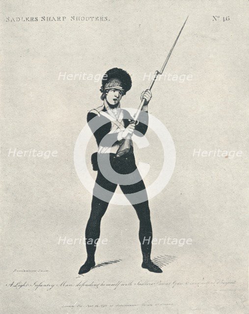 'A Light Infantry Man defending himself', 1798 (1909). Artist: Thomas Rowlandson.