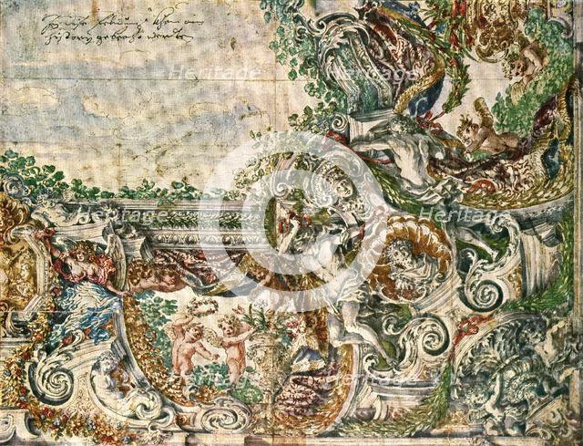 Design for a ceiling-painting, Austria, (1928).  Creator: Unknown.