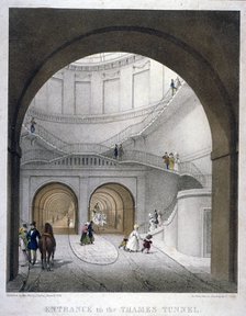 Entrance to the Thames Tunnel at Wapping, London, 1836. Artist: Anon